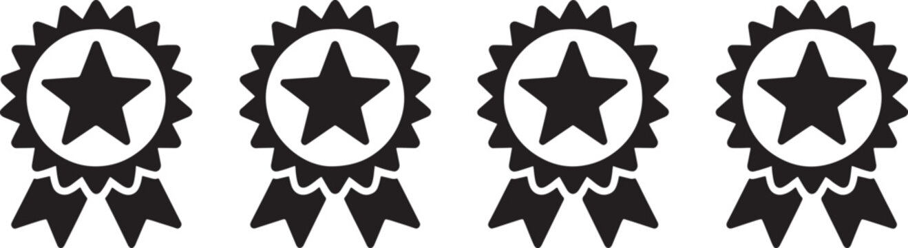 Black star rosette on white background