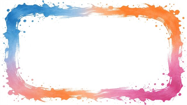 Colorful paint splatter border