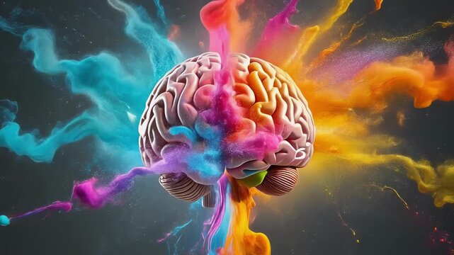 Creative firefly art with vibrant colors bursting showcasing the dynamic blend of logic and imagination