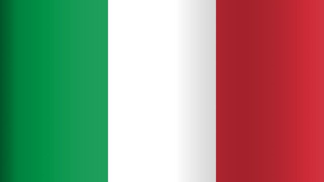 Italy flag waving with realistic fabric texture and smooth animation for national events