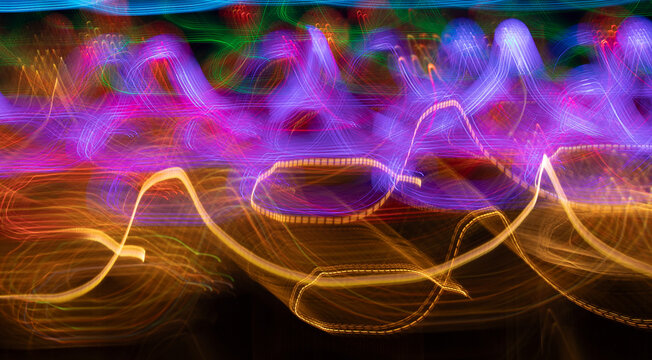 Creative ICM motion of colour lights