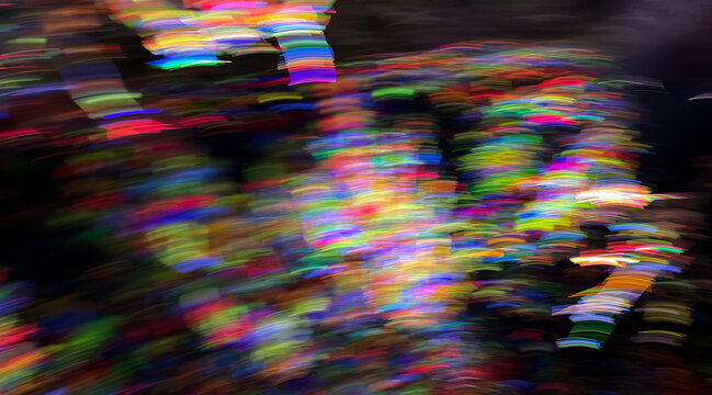 Motion blur of colour light leaves