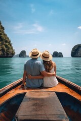 Fototapeta premium Romantic boat journey adventure