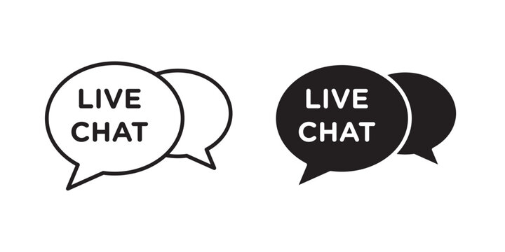 live chat icon Live Chat Support Icon Collection Vector Illustration Online Customer Service Chat Bubble Icon Set Live Messaging Communication Symbol Vector Icons