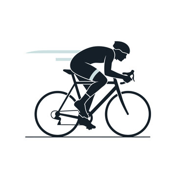 Silhouette of a cyclist riding a road bicycle.