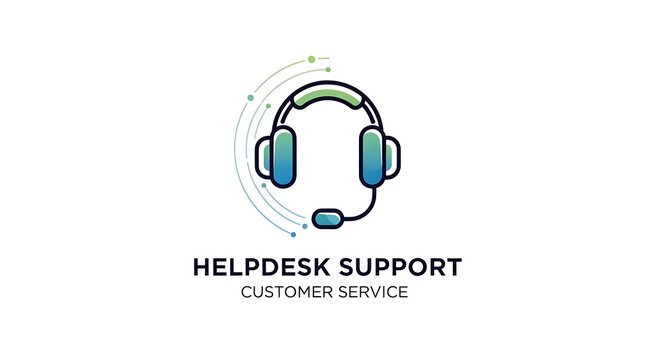 Helpdesk support customer service logo.