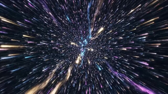 High speed light streaks during an interstellar space jump