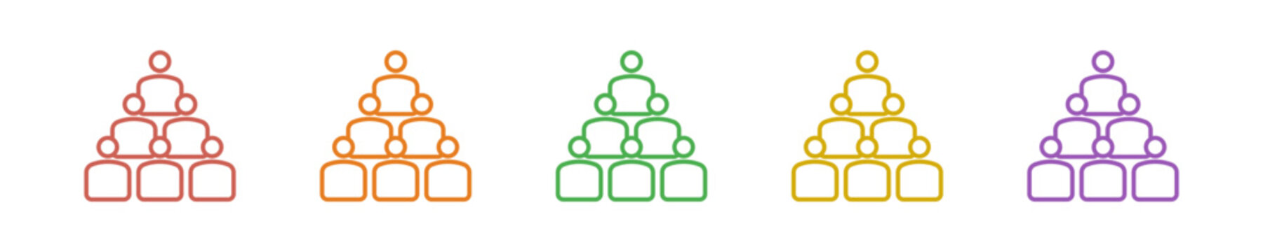 Participant Icon Set Multiple Style Collection. Vector Illustration Concept Designed In Line Colorful Style