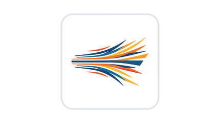 Obraz premium Abstract speed lines logo in blue and orange.