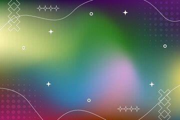Fototapeta premium Abstract background design featuring vibrant gradient colors with geometric shapes and minimalist white flowing lines