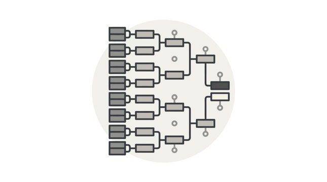 Circular tournament bracket diagram for competition planning.