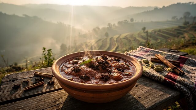 Aerial view of a rustic wooden barrel with red wine.