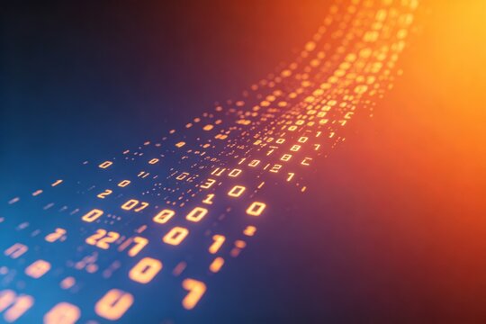 Digital binary code flowing