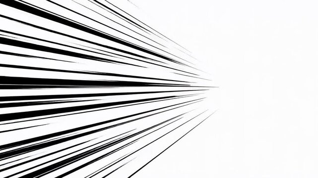 Dynamic black and white speed lines with motion effect in minimalist comic style illustration