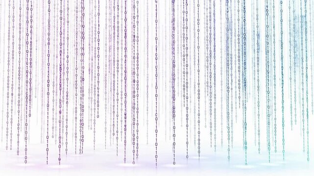 Abstract digital binary code rain with futuristic technology and data stream concept background