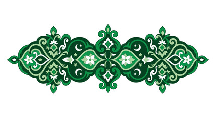 Green ornate floral pattern design element © Bayar