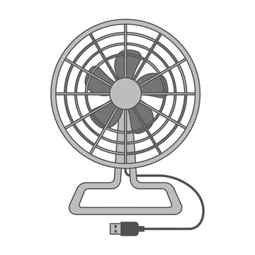 Modern Portable Desktop USB Cooling Fan Illustration for Personal Workspace Temperature Control