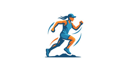 Obraz premium Dynamic illustration of female athlete trail running