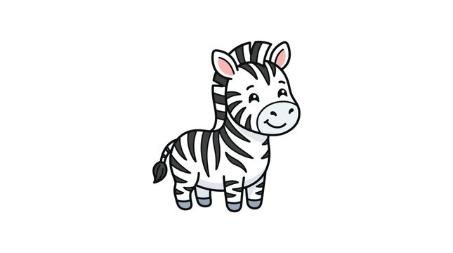 Smiling Cartoon Zebra Closeup View.