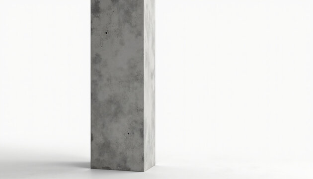 Grey Concrete Pillar With Soft Side Lighting And Right Copy Space