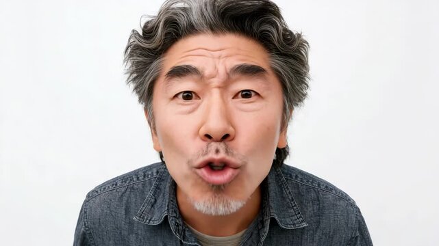 Man screaming face portrait