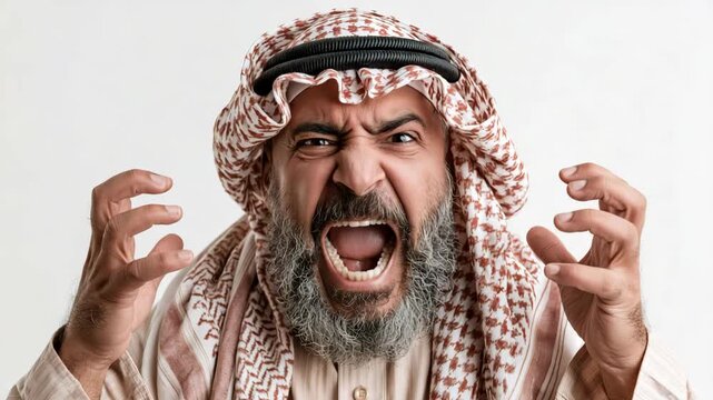 Man screaming face portrait