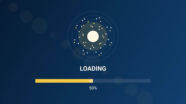 Digital loading screen with yellow progress bar