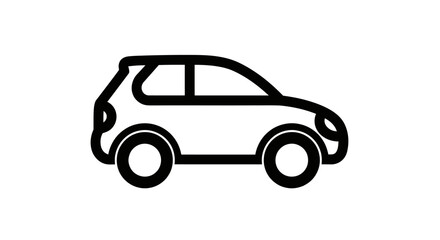 Fototapeta premium Compact hatchback car icon for personal transport.