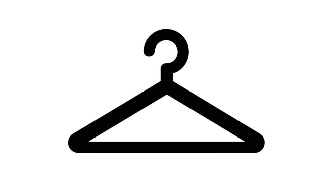 Classic clothes hanger for closet and wardrobe storage icon.