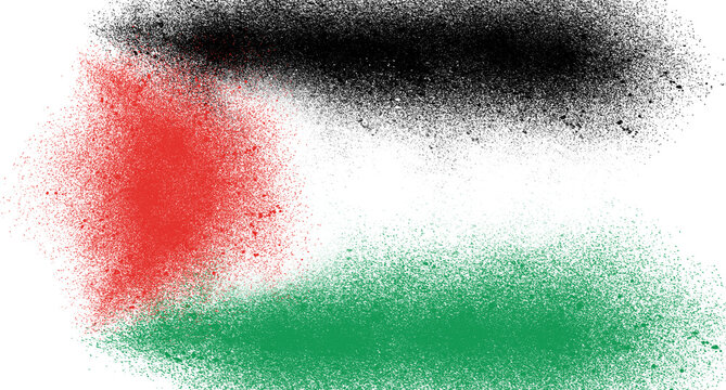 Palestine Flag Spray Paint Background Texture Vector, isolated, transparent, png, suitable for national event, independence celebration, patriotic design