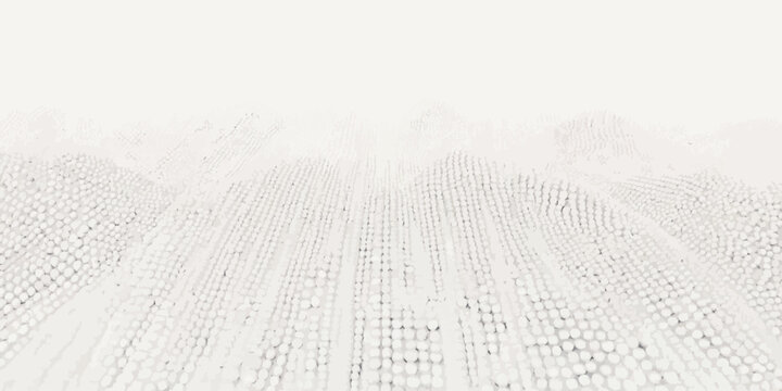 Abstract white digital wave surface background with abstract background minimalist landscape technology geometric structure backdrop architecture mathematical topology vibration lightness