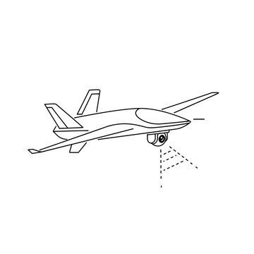 Unmanned aerial vehicle drone with camera system in flight