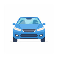 Fototapeta premium Blue 3D render of a car front view