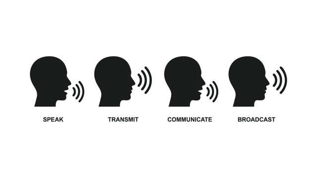 Four heads communicating with sound waves