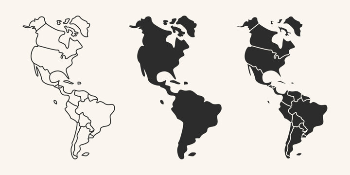 america line map vector illustration.