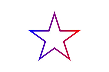 Obraz premium A colorful gradient five-point star outline centered offering a minimal decorative shape ideal for logos, branding, web icons, posters, or modern graphic design projects.