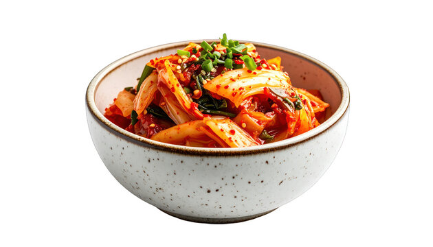 Delicious Korean Kimchi served in a bowl, a traditional fermented dish with spicy flavors