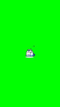 Animated pixel art blue mailbox icon on solid bright green background