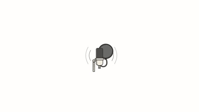 Hand ringing small hand bell icon on white background with motion lines