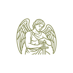 Obraz premium Archangel Michael Resting Logo