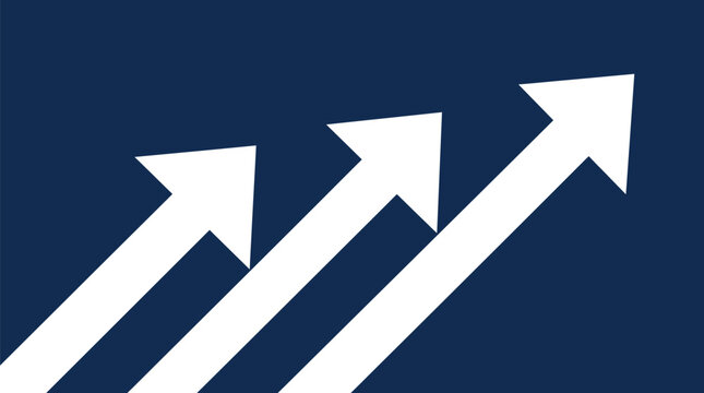 Arrows arranged in a diagonal pattern illustrate a clear path toward upward progress.