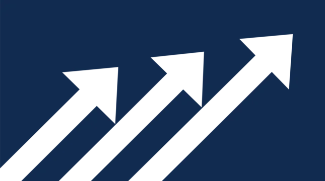 Arrows arranged in a diagonal pattern illustrate a clear path toward upward progress.