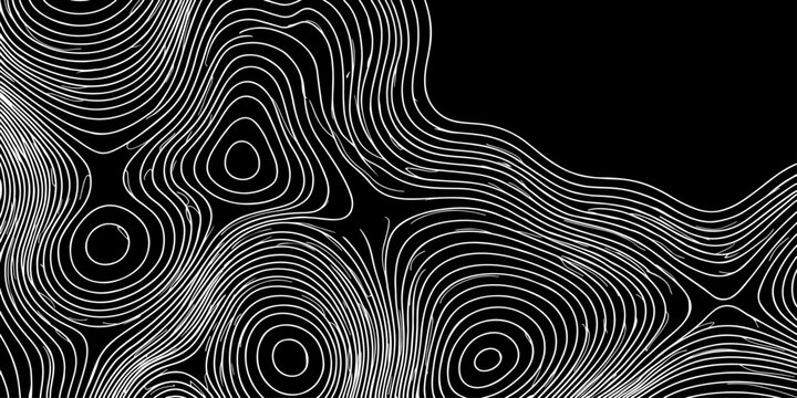 abstract white topographic contour lines vector illustration design technology seamless smooth dynamic motion pattern on black background