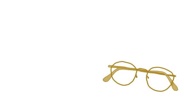 Animated collection of colorful hand-drawn eyeglasses beauty and sunglasses displayed in a clean artistic layout. Perfect for fashion promotions, optical store advertising, eyewear branding