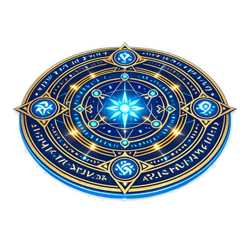 Fantasy TRPG Magic Circle and Rune Symbol Set &mdash; Isometric Flat Illustration