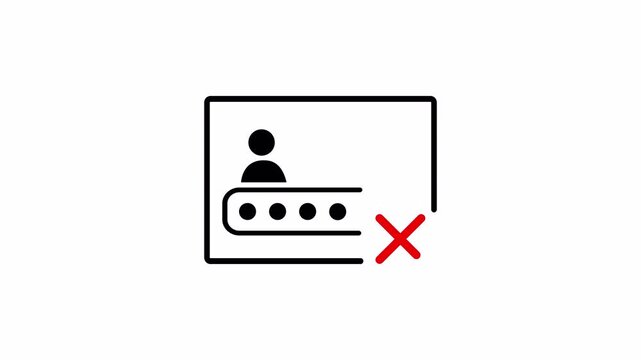 Login Error Alert Animation with Warning Symbol and Access Failure Notification