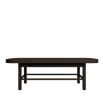 Dark Wooden Coffee Table on Black Background