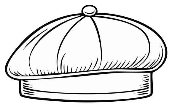 Classic flat cap illustration minimalist line art for fashion and style