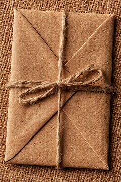 Brown paper envelope tied with twine