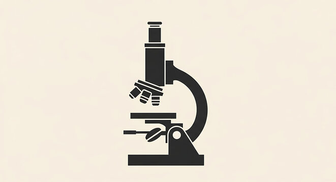 Minimalist black microscope icon for scientific research and laboratory diagnostics with microscope laboratory research technology medicine discovery analysis education clinical diagnostic